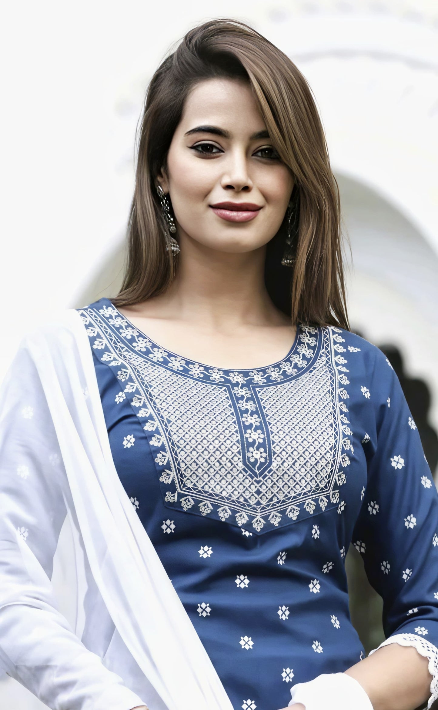 Women Rayon Embroidered Kurti Set (3PC) with Dupatta | Stylish Ethnic Wear for Daily & Festive