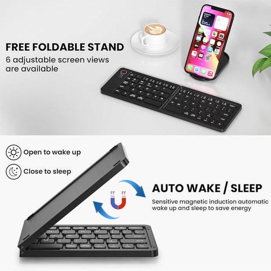 Portable Wireless Multi-Device Foldable Keyboard