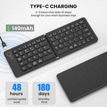 Portable Wireless Multi-Device Foldable Keyboard