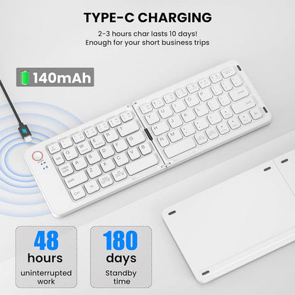Portable Wireless Multi-Device Foldable Keyboard