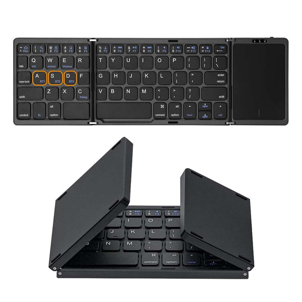 Tri Fold Foldable Bluetooth Keyboard with Touchpad