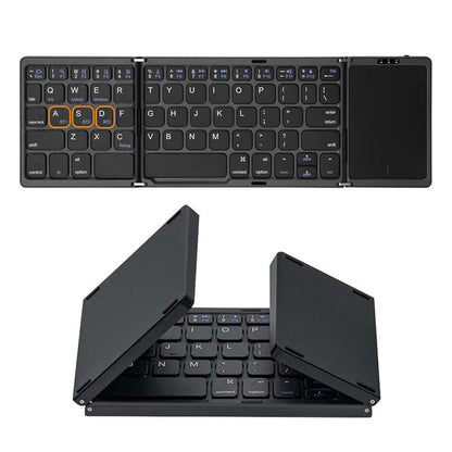 Tri Fold Foldable Bluetooth Keyboard with Touchpad