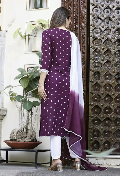 Women Rayon Embroidered Kurti Set (3PC) with Dupatta | Stylish Ethnic Wear for Daily & Festive