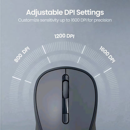 Portronics Toad 34 Wireless Mouse 2.4GHz USB Receiver Adjustable DPI Ergonomic Grey