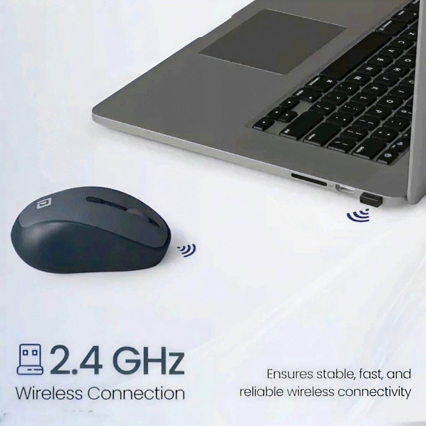 Portronics Toad 34 Wireless Mouse 2.4GHz USB Receiver Adjustable DPI Ergonomic Grey