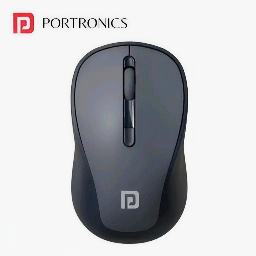 Portronics Toad 34 Wireless Mouse 2.4GHz USB Receiver Adjustable DPI Ergonomic Grey
