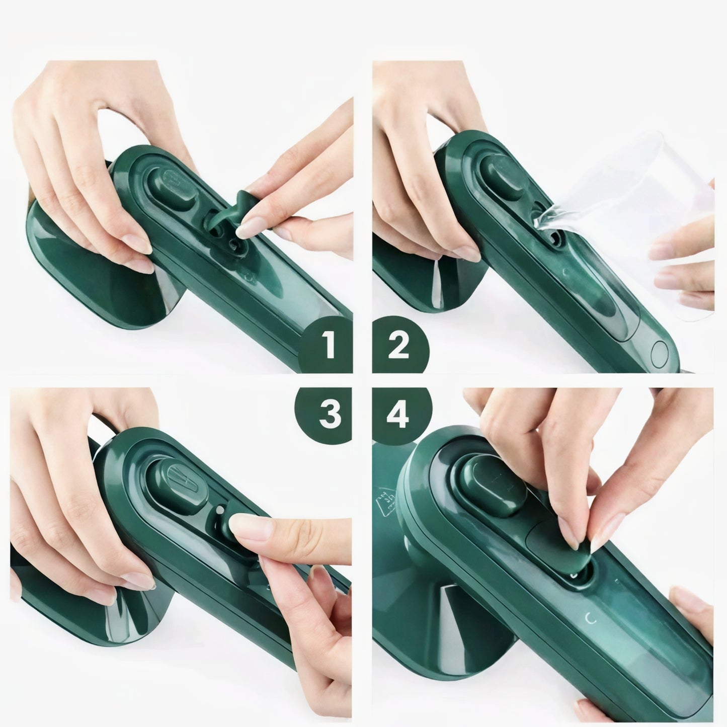 Mini Portable Electric Iron | Compact Handheld Travel Iron for Clothes | Quick Heat Press Iron (Green)