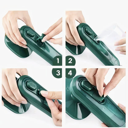 Mini Portable Electric Iron | Compact Handheld Travel Iron for Clothes | Quick Heat Press Iron (Green)