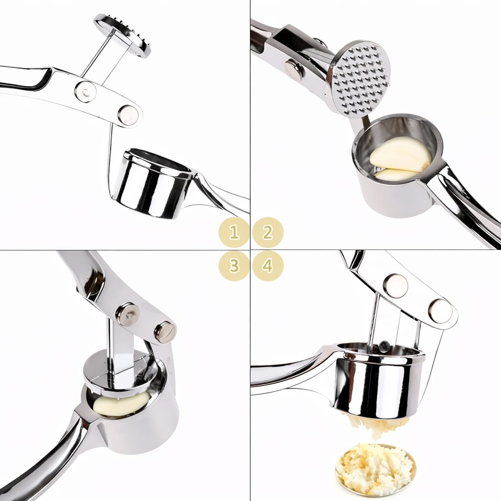 Stainless Steel Garlic Crusher | Manual Garlic Press Tool